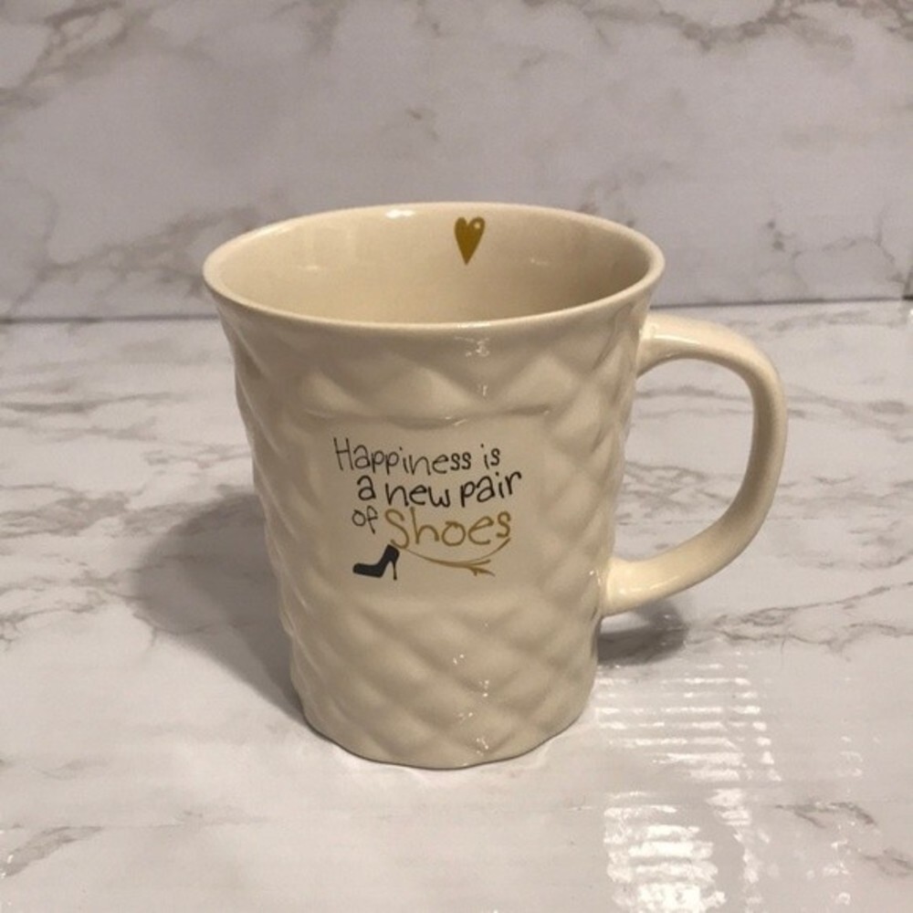 The Old Pottery Company "Happiness is a New Pair of Shoes" 16 oz. Coffee Mug Cup